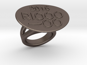 Rio 2016 Ring 32 - Italian Size 32 in Polished Bronzed Silver Steel