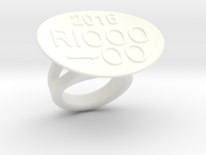 Rio 2016 Ring 32 - Italian Size 32 in White Processed Versatile Plastic