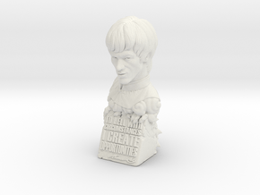 Bruce Lee Bust with Quote, Size S in White Natural Versatile Plastic
