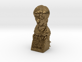 Bruce Lee Bust with Quote, Size S in Polished Bronze