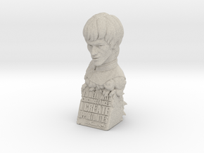 Bruce Lee Bust with Quote, Size S in Natural Sandstone
