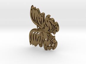 Extravagant Butterfly Pendant in Polished Bronze