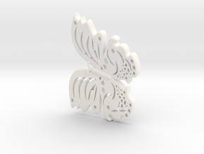Extravagant Butterfly Pendant in White Processed Versatile Plastic