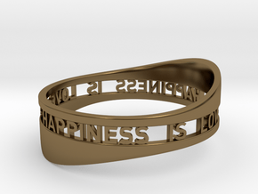 LOVE IS HAPPINESS IS LOVE - curved in Polished Bronze