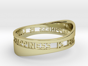 LOVE IS HAPPINESS IS LOVE - curved in 18k Gold Plated Brass