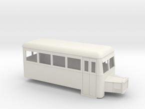 009 railbus single ended with bonnet (narrow type) in White Natural Versatile Plastic