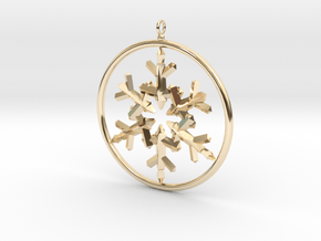 Flake Ring 6 Point Pendant - 6cm - w Loopet in 14K Yellow Gold