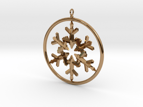 Flake Ring 6 Point Pendant - 6cm - w Loopet in Polished Brass