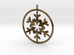 Flake Ring 6 Point Pendant - 6cm - w Loopet in Polished Bronze