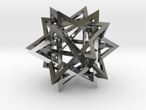 Tetrahedron 6 Compound in Polished Silver