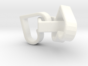 3 Hearts Linked Pendant in White Processed Versatile Plastic