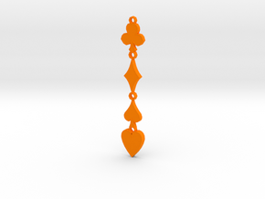Card Suits Pendant in Orange Processed Versatile Plastic