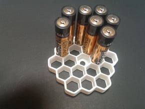 Honeycomb Battery Dispenser AAA  in White Processed Versatile Plastic