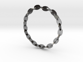 Large Welded Chain Bangle in Fine Detail Polished Silver