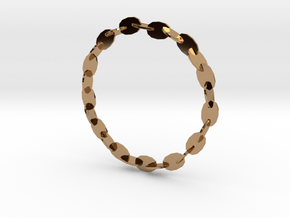 Large Welded Chain Bangle in Polished Brass