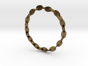 Large Welded Chain Bangle in Polished Bronze