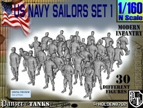 1-160 USN Modern Sailors Set1 in Tan Fine Detail Plastic