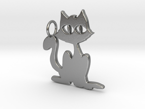 Kitty Pendant in Natural Silver