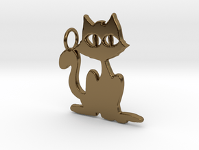 Kitty Pendant in Polished Bronze