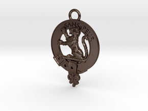Sutherland Clan crest key fob in Polished Bronze Steel