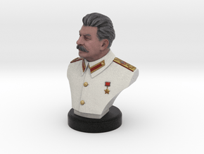 Joseph Stalin Bust 100mm in Full Color Sandstone