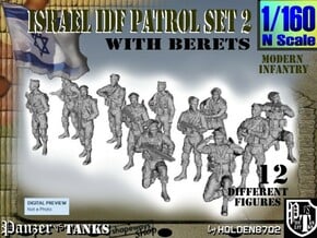 1-160 IDF BERET PATROL SET 2 in Smooth Fine Detail Plastic