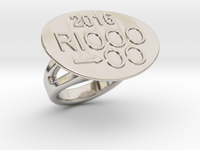 Rio 2016 Ring 33 - Italian Size 33 in Rhodium Plated Brass