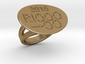 Rio 2016 Ring 33 - Italian Size 33 in Polished Gold Steel