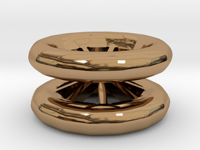 Double Wheel Export 3 in Polished Brass