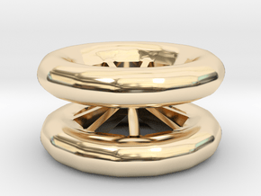Double Wheel Export 3 in 14k Gold Plated Brass