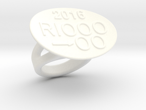 Rio 2016 Ring 21 - Italian Size 21 in White Processed Versatile Plastic