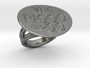 Rio 2016 Ring 19 - Italian Size 19 in Fine Detail Polished Silver