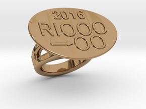 Rio 2016 Ring 19 - Italian Size 19 in Polished Brass