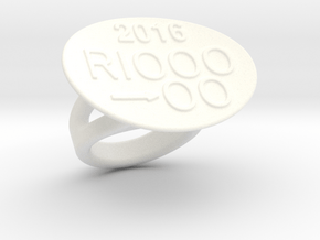 Rio 2016 Ring 19 - Italian Size 19 in White Processed Versatile Plastic