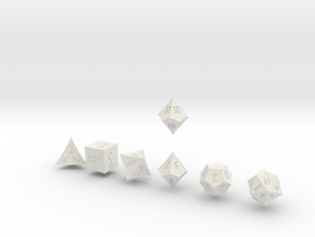 ELDRITCH POINTY Innies dice in White Natural Versatile Plastic