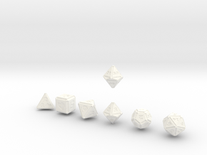 FUTURISTIC INNIE inverse bevels dice in White Processed Versatile Plastic