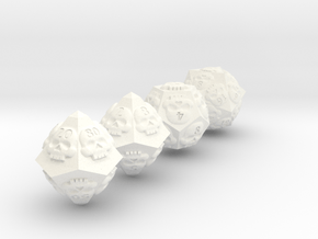 NECRON skull dice v2 d00 d10 d12 d20 in White Processed Versatile Plastic