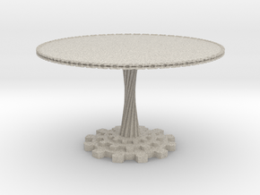 1:12 scale miniature industrial art table in Natural Sandstone
