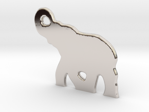 Elephant in Rhodium Plated Brass