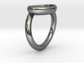 Heart Ring in Fine Detail Polished Silver