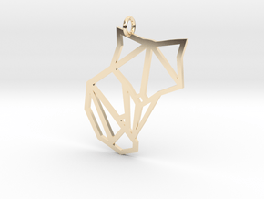 Origami Fox Pendant in 14K Yellow Gold