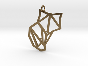 Origami Fox Pendant in Polished Bronze