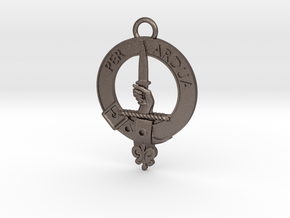 MacIntyre Clan Crest key fob in Polished Bronzed Silver Steel