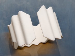 Wavy Bracelet or Napkin holder in White Natural Versatile Plastic