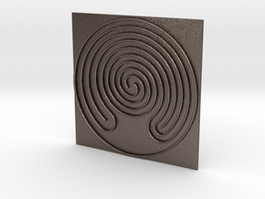 Labyrinth 64mm in Polished Bronzed Silver Steel