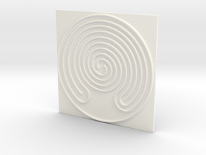 Labyrinth 64mm in White Processed Versatile Plastic
