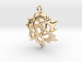 6 Flame Petals - 2.5cm - wLoopet in 14K Yellow Gold