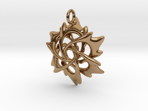 6 Flame Petals - 2.5cm - wLoopet in Polished Brass