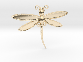 Dragonfly Pendant in 14K Yellow Gold