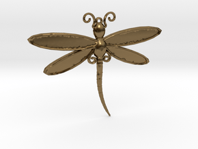 Dragonfly Pendant in Polished Bronze
